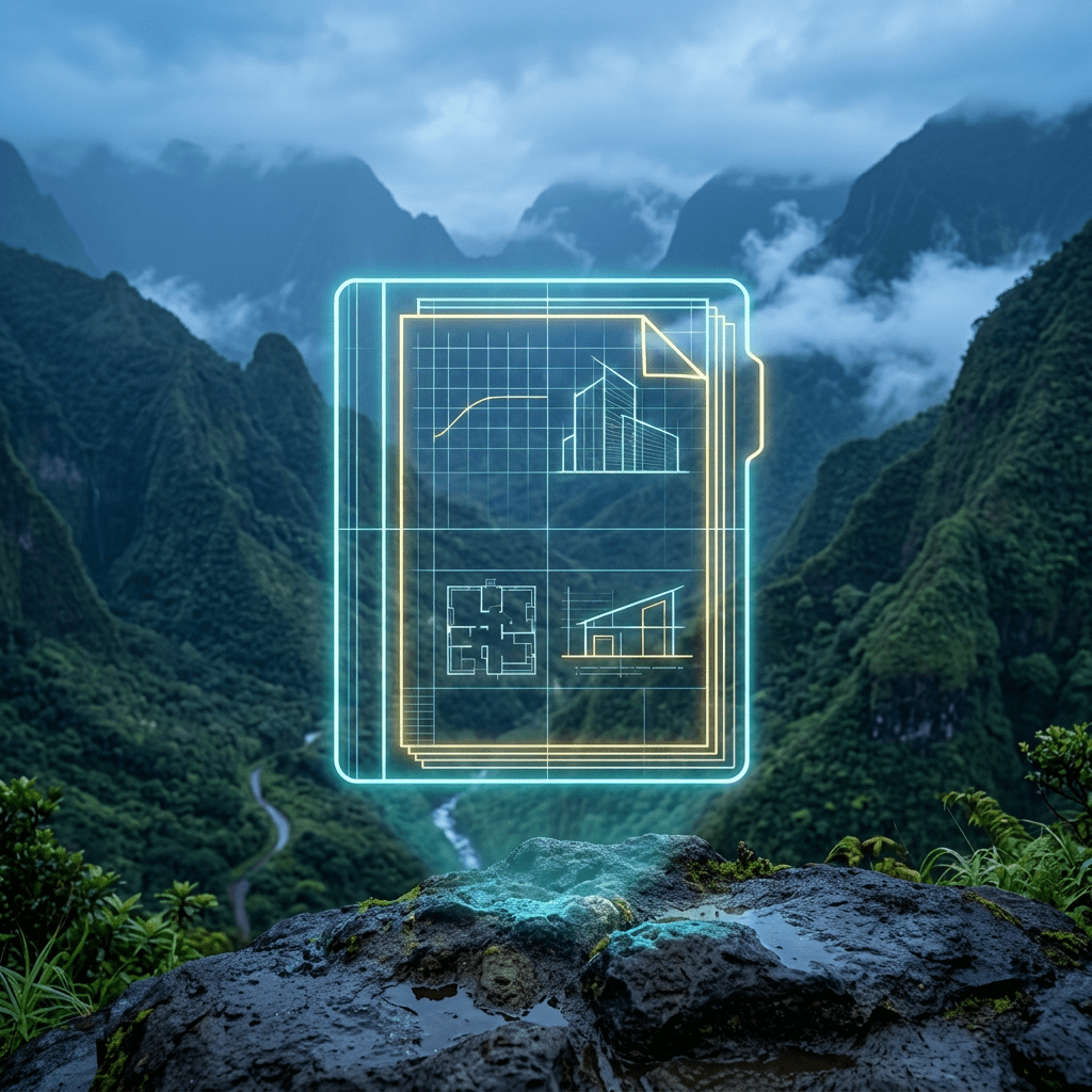 Place icon in Dominica mountain setting